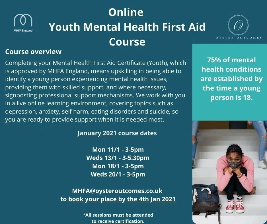 Online Youth Mental Health First Aid Course -January Dates