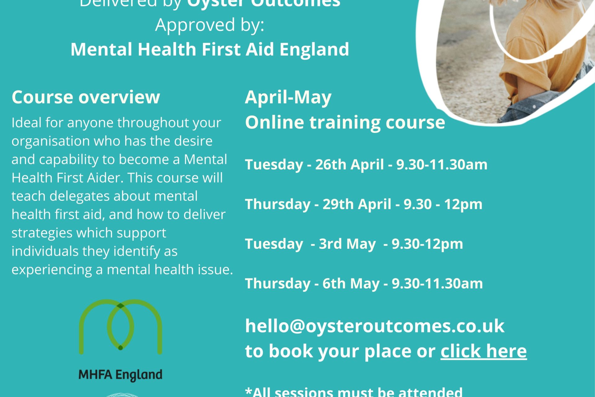 New dates added  – Online Mental Health Training April 22 Cohort
